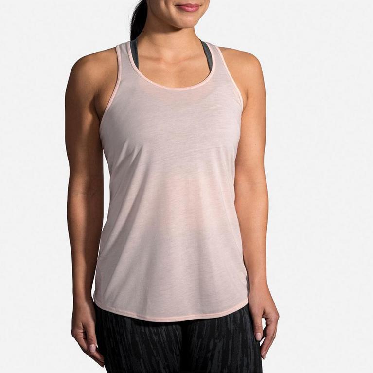 Brooks Distance Running Tank Top - Women's - Pink (74621-ADRQ)